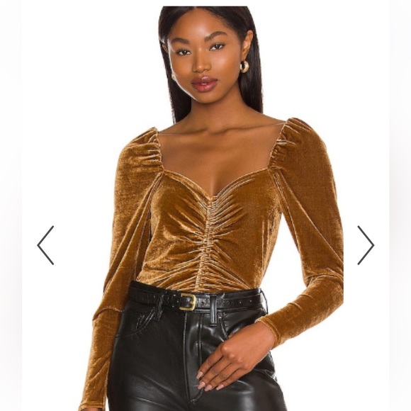 BB Dakota by Steve Madden Tops - Steve Madden BB Dakota bronze velvet ruched top blouse shirt